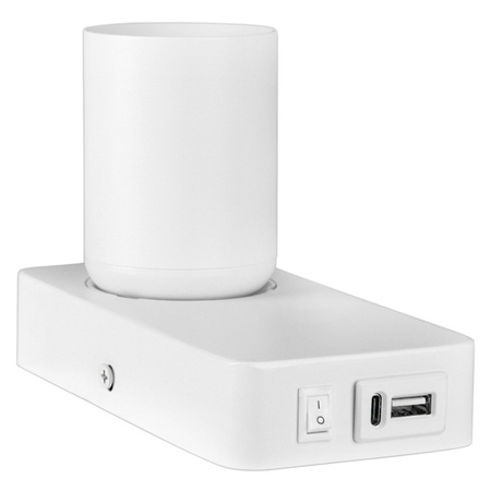 Wand Wandmontage Aufputz Leselampe GU10 USB Weiß Matt Timo Masterled