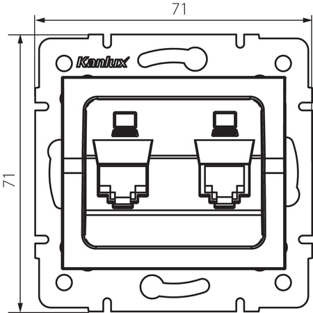 Computersteckdose Doppelt unabhängig 2x RJ45 Buchse Quadratisch Graphit LOGI Kanlux