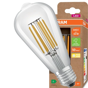 LED Lampe E27 ST64 CL 4W = 60W 840lm 3000K Warm 360° Glühfaden OSRAM ULTRA EFFICIENT