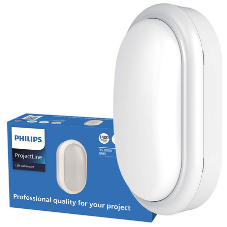 LED-Außenleuchte 15W 1400lm 4000K IP65 Hermetisch Weiß Projetline Philips