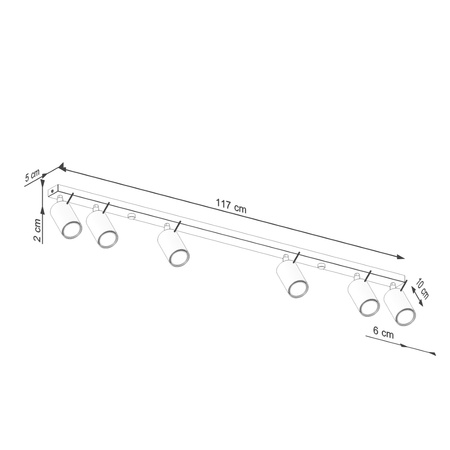 Tuba Spot Reflektor Deckenleuchte 6x GU10 Beige Ring Bittersweet Shimmer SL.1499 Sollux