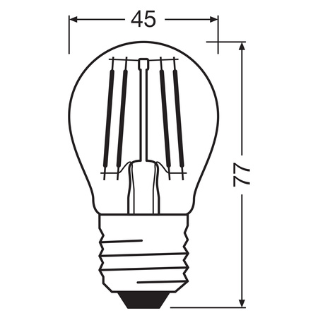 LED-Lampe P45 Ball E27 3.4W = 40W 470lm 2700K Warm CRI90 300° Filament Dimmbar SUPERSTAR PLUS CLASSIC Osram