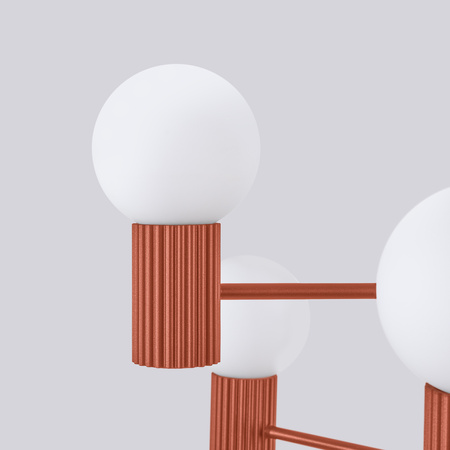 Kronleuchter Pendelleuchte 6x G9 Aluminium Ocker Rot Halo French Sky SL.1833 Sollux