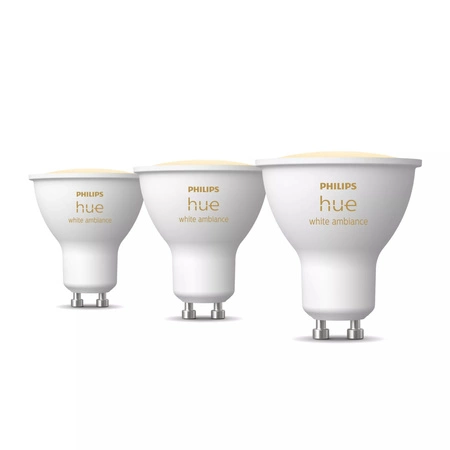 3x LED GU10 Reflektorlampe 4.2W = 50W 400lm 2200-6500K CCT SMART Smart Bluetooth ZigBee Weißes Ambiente Philips HUE