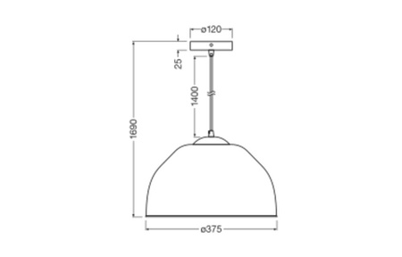 Dekorative Decke Pendelleuchte E27 Überhang Weiß Dekor Ledvance