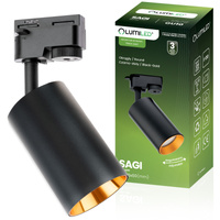 1-Phasen Strahler GU10, Schieneinstrahler Schwarz und Gold SAGI LUMILED