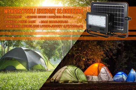 LED HALOGEN Solarfluter 10W 4000K 1100lm KOBI Bewegungsmelder Power Bank