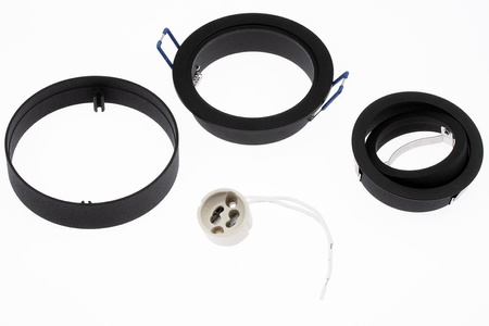 Unterputz-HALOGEN-GU10-Röhrenstrahler beweglich NUSA rund Schwarz 50 mm