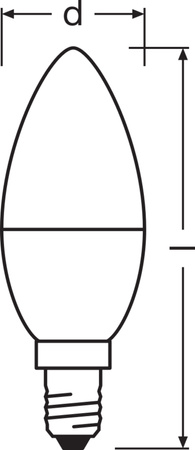 LED-Lampe B35 E14 Kerze 4.9W = 40W 470lm 2700K Warm 220° BASE Osram