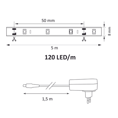 LED-Streifen 36W 2150lm 4000K Neutral 120° Weiß Dimmbar Sanico Goldlux