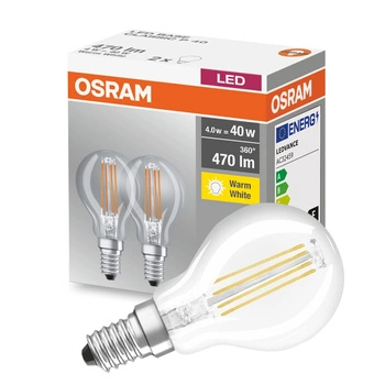 2x LED Lampen E14 P45 4W = 40W 470lm 2700K warmes Filament OSRAM-Sockel