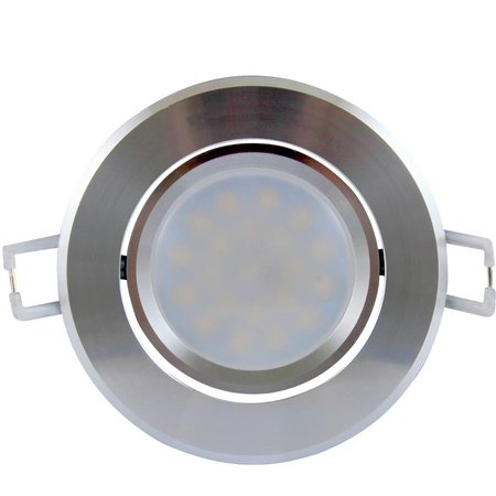 SUN OLAL Deckeneinbauleuchte silber glänzendes Aluminium GOLDLUX (Polux) + LED GU10 3,5 W