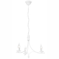 LUCY Hängelampe 3xE14 Kronleuchter Weiß Klassisch LM-3.153 Lamkur