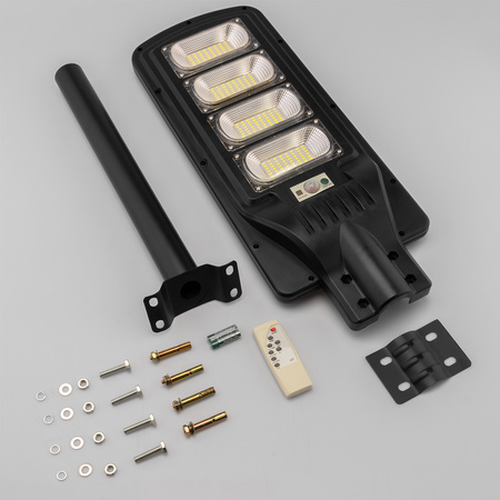 LED Solar Straßenlaterne 1500W 6500K Laterne mit Halterung und Fernbedienung