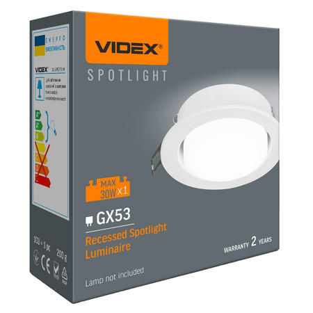 Einbauleuchte GX53 LED Weiß Videx