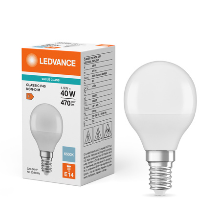 LED Lampen P45 E14 4.9W = 40W 470lm 6500K Kaltweiß LEDVANCE