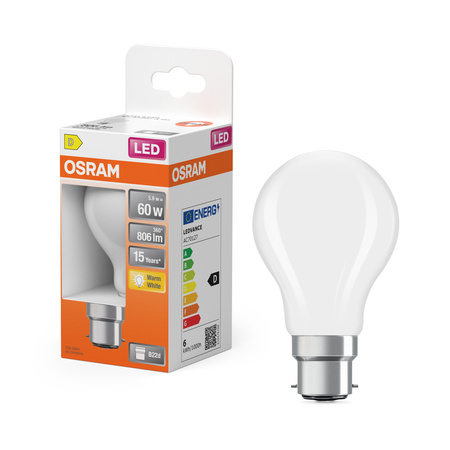 LED-Lampe A60 B22d 5.9W = 60W 806lm 2700K Warm 300° STAR CLASSIC Osram