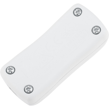 Wippschalter am weißen verdrillten Kabel