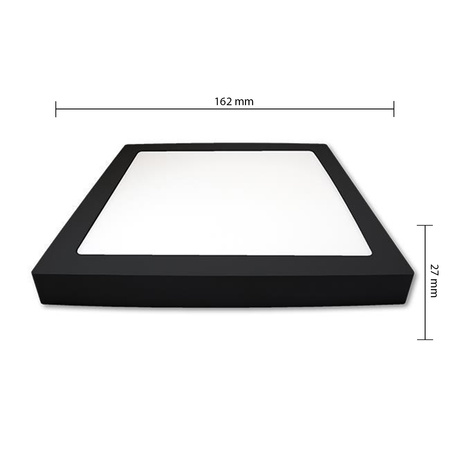 LED-Panel-Deckenleuchte 12W 960lm 4000K Neutral Anbauleuchte Quadratisch Schwarz Proma Masterled