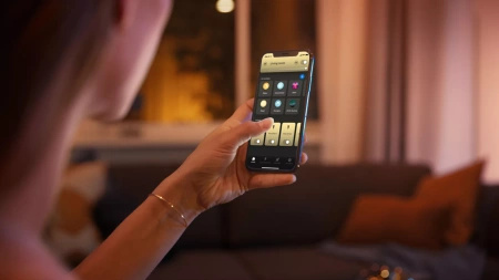 FAIR Pendel-Deckenleuchte Schwarz 25W CCT RGB Oben Unten PHILIPS HUE Bluetooth Zigbee + Dimmerschalter