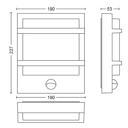 Gartenlampe LED Wandleuchte PETRONIA IR myGarden 12W 2700K IP44 mit Bewegungssensor Anthrazit PHILIPS