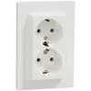 Doppel-SCHUKO-Steckdose 2x 2P+E mit SCHNEIDER ASFORA-Rahmen