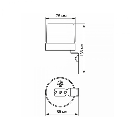 Photometrischer Dämmerungssensor für den Außenbereich 25A Weiß IP44 VL-SN03 Videx