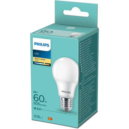 LED Lampen E27 A60 8W = 60W 806lm 2700K Warm Milk PHILIPS
