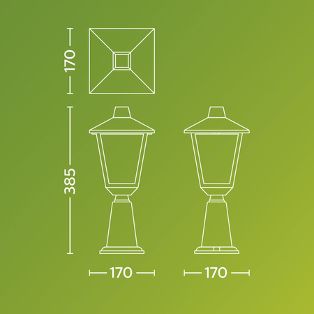 Garten Lampe Außen PIPE 38.5cm LATARNIA E27 IP44 Kinno Philips