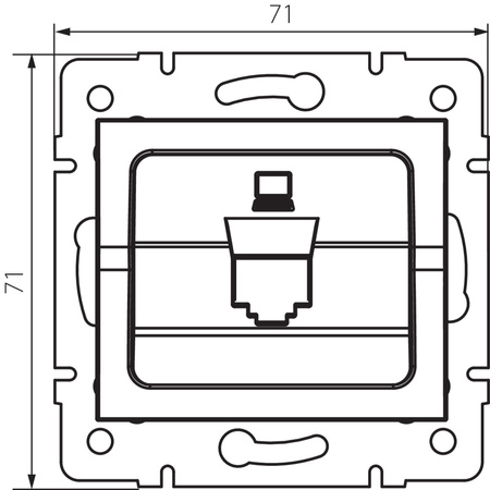 RJ45 Internet Steckdosenadapter Quadratisch Schwarz LOGI Kanlux
