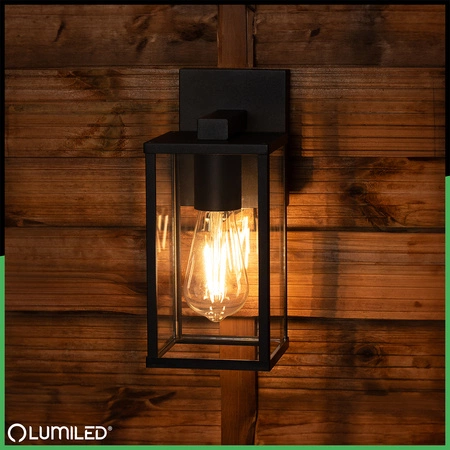 Wandleuchte Außen E27, Garten-Wandleuchte Schwarz BRASSI LUMILED