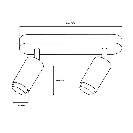 SPOT TUBA Reflektor-Deckenleuchte GU10 Schwarz ELIGIS LUMILED