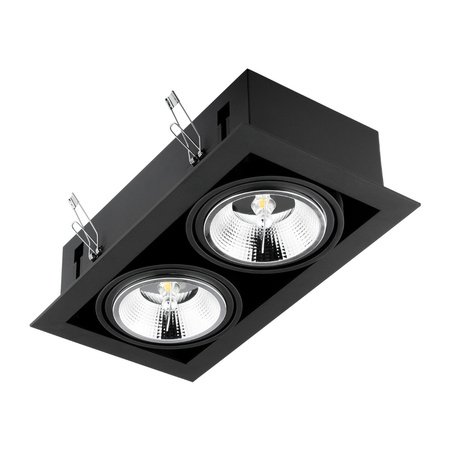 Unterputz-Halogen-Bewegliche Leuchte 2xGU10 ES111 Rechteckig Schwarz