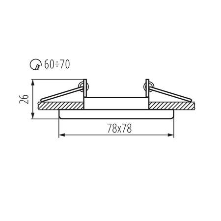 Deckeneinbauleuchte NESTA GU10/GU5.3 Quadratisch Chrom matt KANLUX