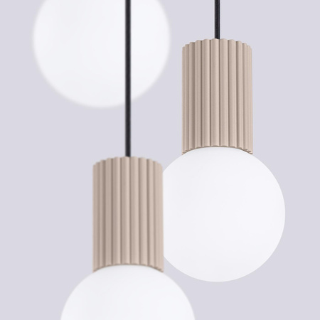 Hängelampe 3x G9 Rund Beige Modern Matt Halo Sollux