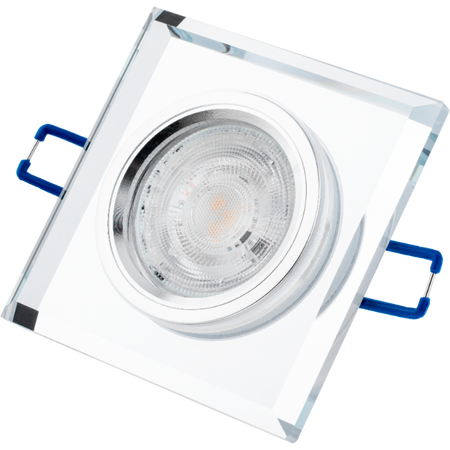 Einbaustrahler Fest GU10, MR15 Quadrat Glas ARIEL + LED GU10 6W 120° 3000K LUMILED