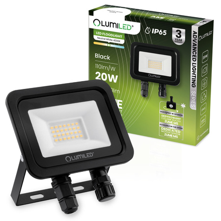 ZUME LED Fluter 20W 2200lm 4000K IP65 Schwarz Advanced Lighting Series LUMILED