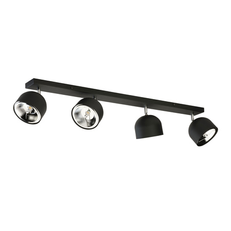 ALTEA BLACK Spot Schwarze und silberne Streifen-Deckenleuchte Modern 4xES111 GU10 3422 TK Lighting