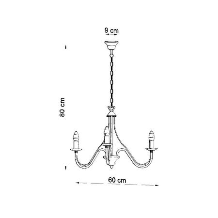 MINERWA Hängelampe 3 3xE14 Kronleuchter Traditionell Schwarz SOLLUX