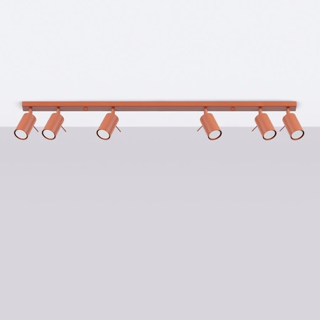 Tuba Spot Reflektor Deckenleuchte 6x GU10 Ocker Rot Ring Bittersüß Schimmer SL.1511 Sollux