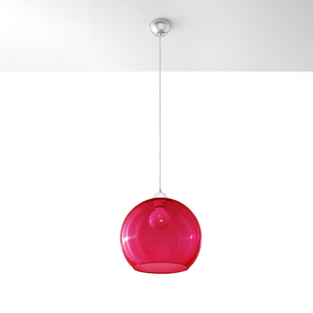 LED-Pendelleuchte BALL E27 Überhang Rund Rot SOLLUX