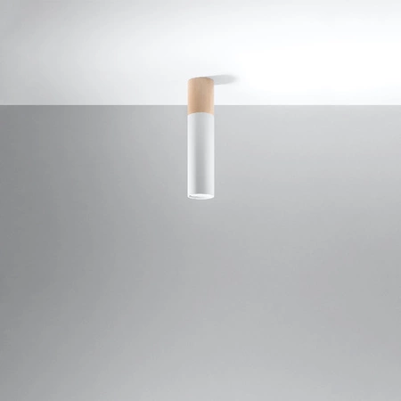 Anbauleuchte PABLO GU10 Halogen Spot Tuba Holz-Weiß SOLLUX