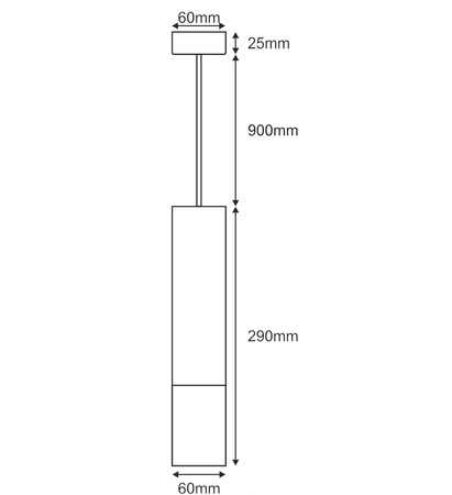 Deckenhängelampe 1xGU10 CIRUS Überhang Tuba Schwarz-Gold 29cm