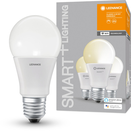 3x LED Lampen E27 A60 9W 806lm 2700K Warm LEDVANCE SMART+ WiFi Dimmbar