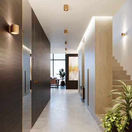 Deckenanbauleuchte ORBIS 1 Spot Tuba GU10 Gold Minimalist SOLLUX