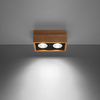 Anbauleuchte QUATRO 2xGU10 Halogen rechteckig Holz SOLLUX