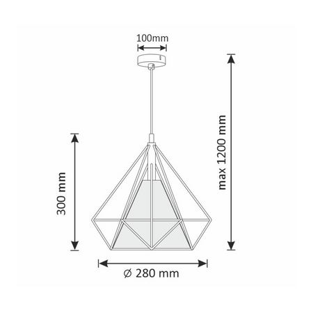 HIRA Deckenpendelleuchte 1xE27 Überhang Schwarz Gold GOLDLUX (Polux)