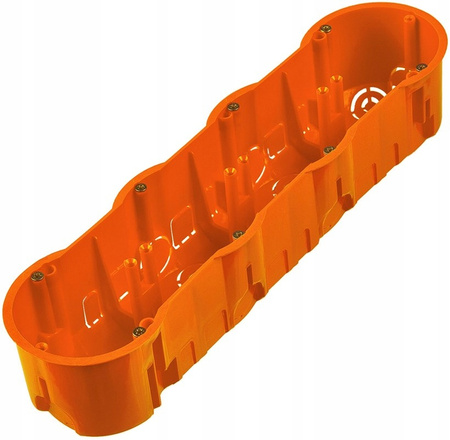 Vierfach-Elektrokasten PK60 tief für Regips-Gipsplatten + PAWBOL-Schrauben