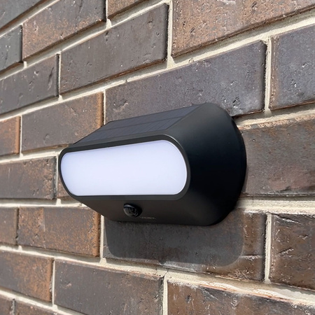 Flutlicht Solarlampe mit Sensor 500lm 5000K Neutral 120° 3.2V IP54 IK07 Anbaumontage Schwarz VIDEX