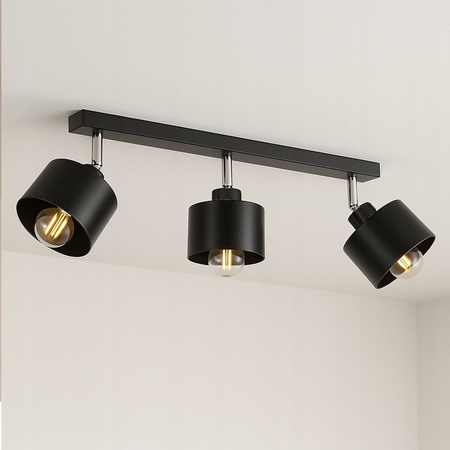 Spot Tuba Deckenleuchte Reflektor Halogen Leuchte 3x E27 Moving Black Elza Masterled